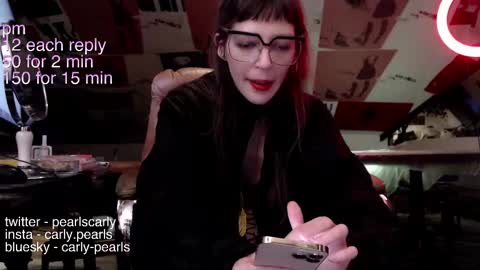 Snapshot of carlypearls chatting on January 30, 6:46 am Carly Pearls online show from January 30, 6:46 am