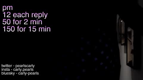Snapshot of carlypearls chatting on February 9, 7:48 am Carly Pearls online show from February 9, 7:48 am