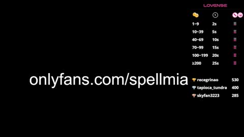 Mia  instagram miasspell online show from February 23, 10:09 pm